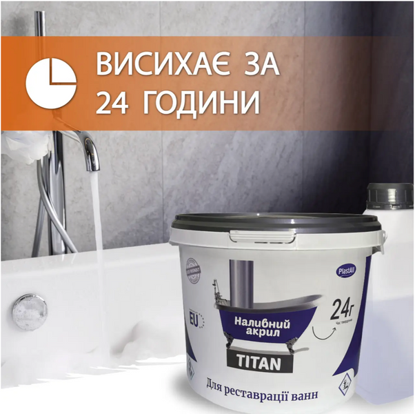 Рідкий акрил PlastAll Titan для реставрації ванни 1.7 м 2742 фото
