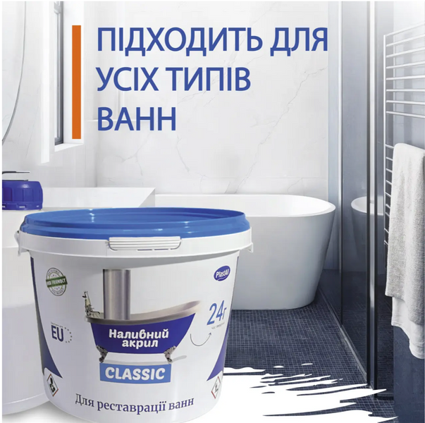 Рідкий акрил Classic для реставрації ванн (1.7 м ) PlastAll 2739 фото