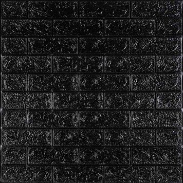 3D панель самоклеюча 700х770х5мм цегла Чорний (019-5) SW-00000151 2856 фото